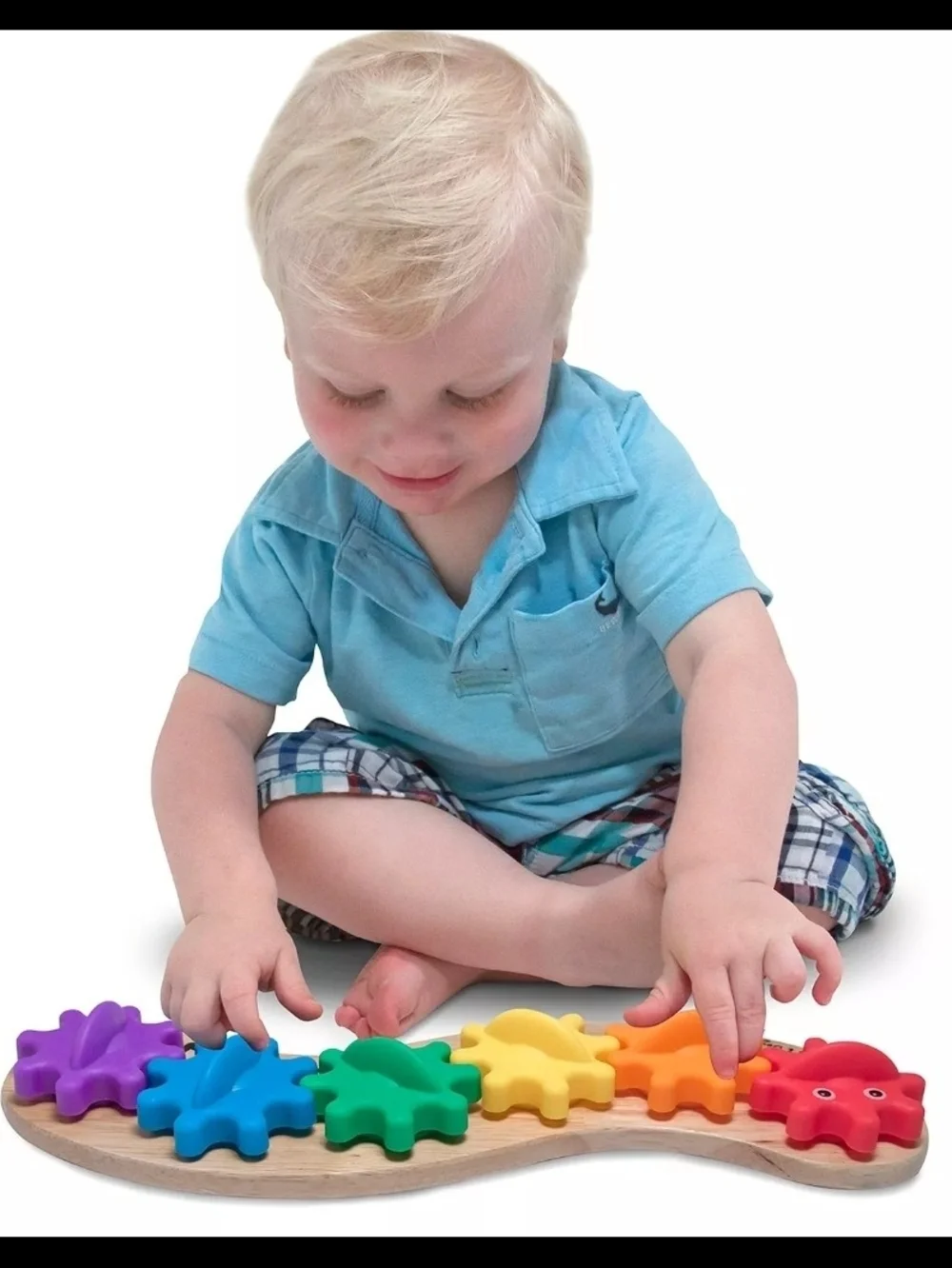 Melissa & Doug Rainbow Caterpillar Gear Preschool Wooden Toddler Toy Colors NEW